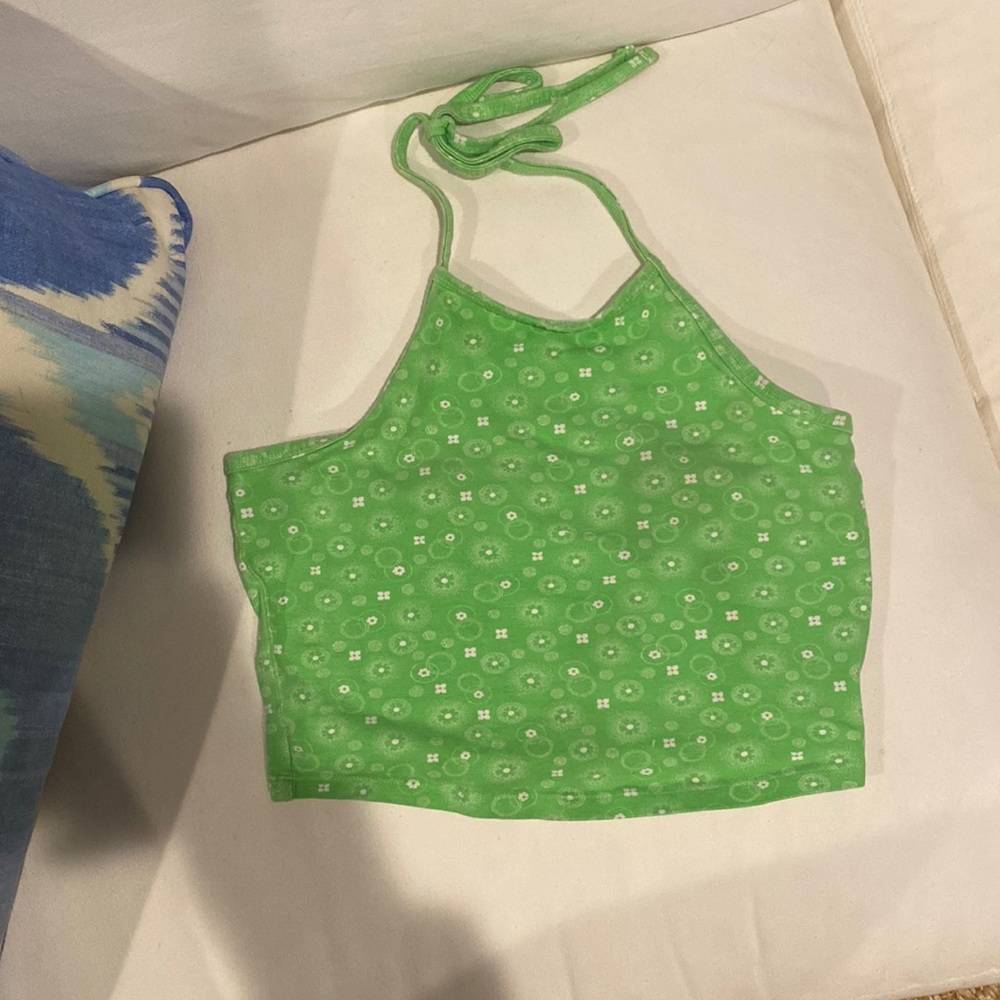 Green BP halter top with pattern